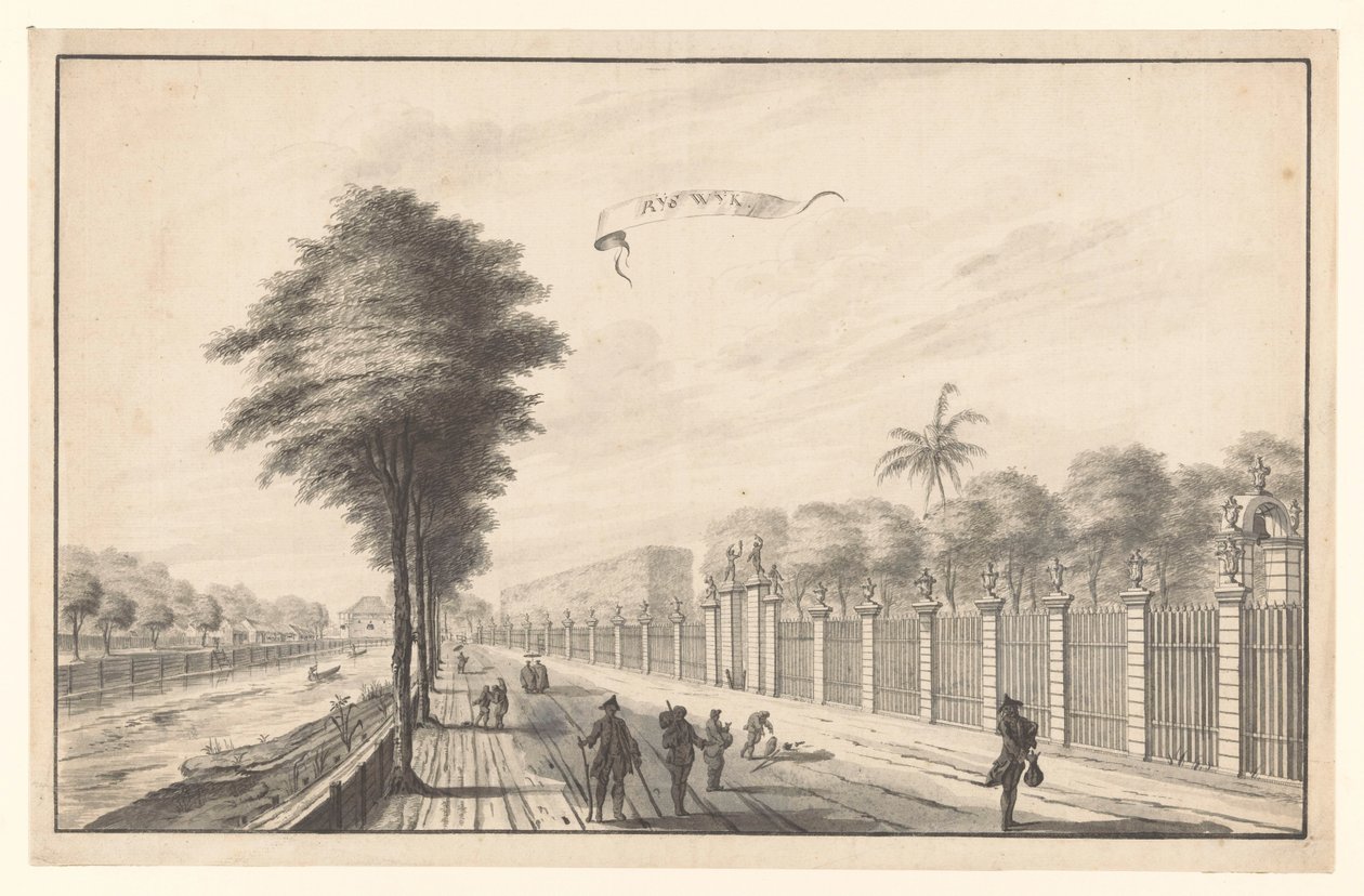 El Post Rijswijk visto desde Noordwijk Rijswijk (título sobre el objeto) de A. de Nelly (attributed to)
