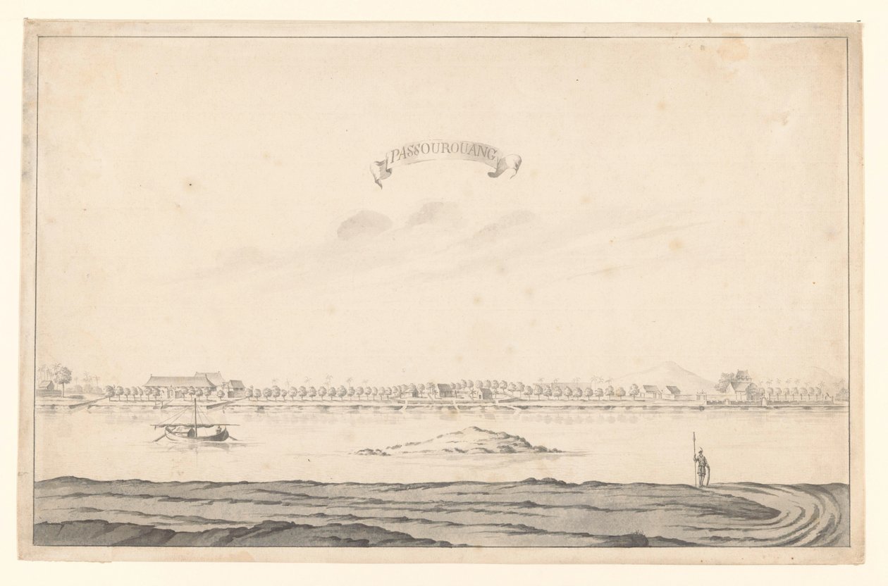 Vista de Passoeroean Passourouang (título sobre objeto) de A. de Nelly (possibly)