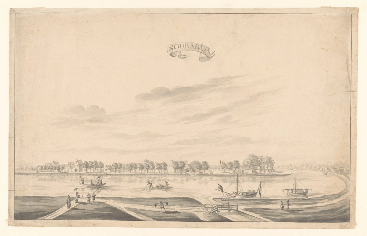 Vista de Surabaya Sourabaya (título sobre objeto) de A. de Nelly (possibly)
