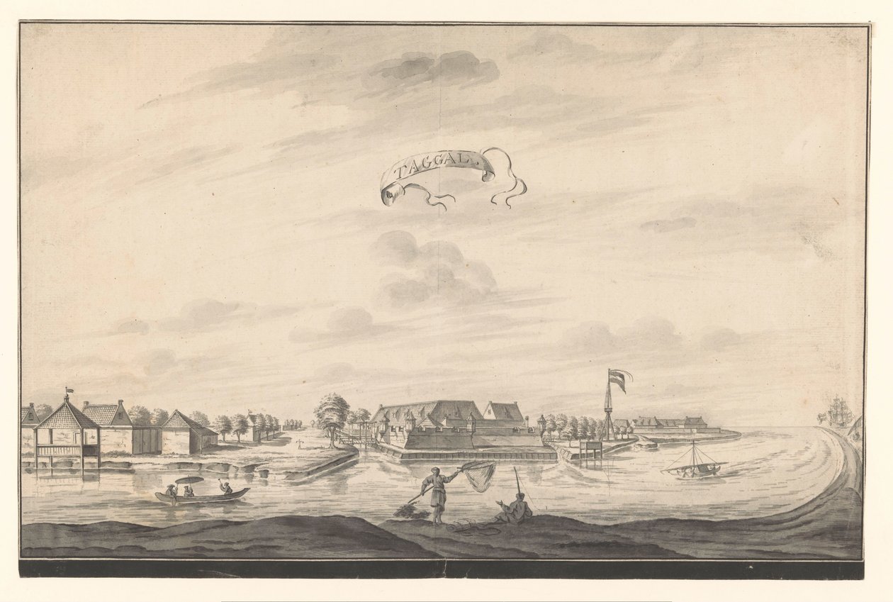 Vista de Tegal Taggal (título sobre el objeto) de A. de Nelly (possibly)
