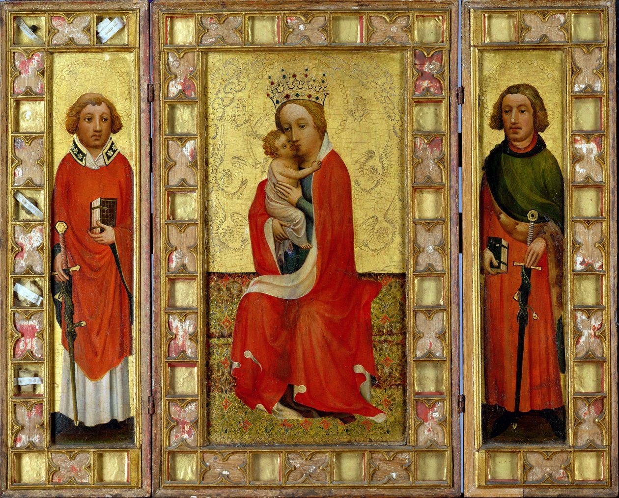 Madonna y el Niño con los santos Cirico y Pancracio, c.1380 de Aachen Master
