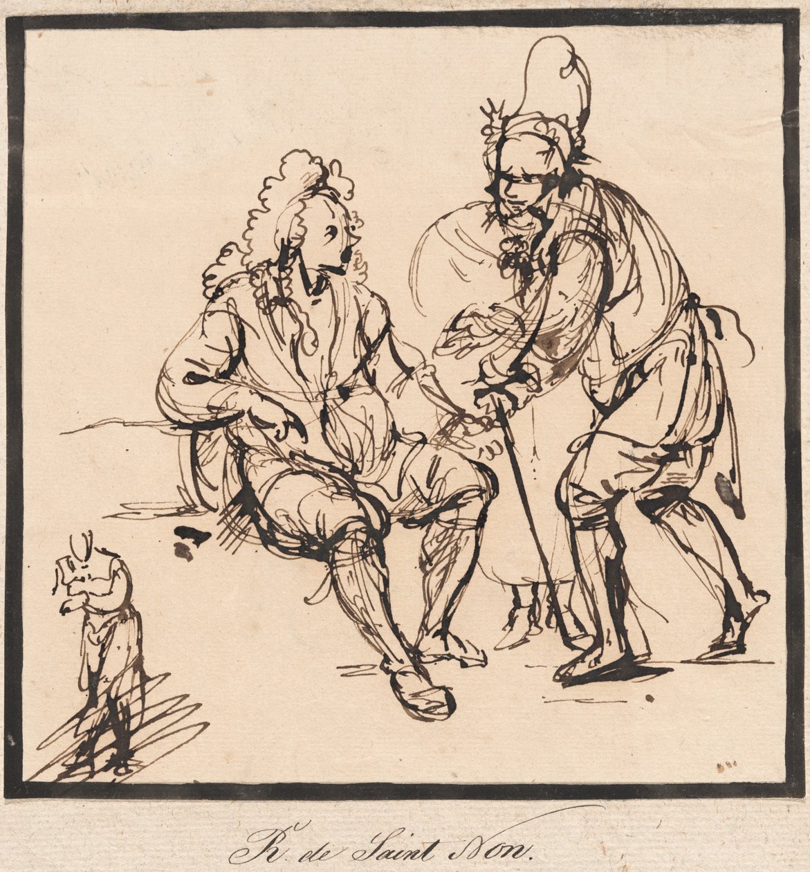 Un Jardinero y un Caballero de Abbé de Saint Non Jean Claude Richard