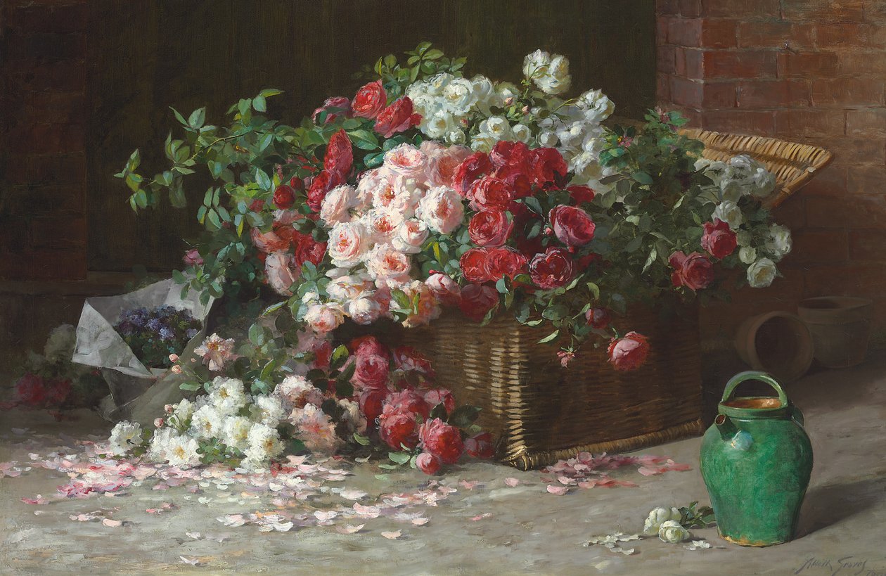 Cesta de rosas, c.1890 de Abbott Fuller Graves
