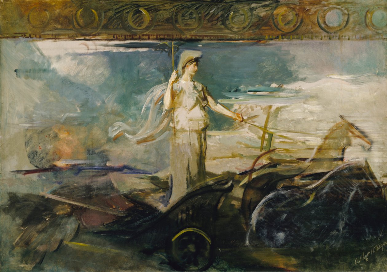 Minerva en un carro, ca. 1894 de Abbott Handerson Thayer