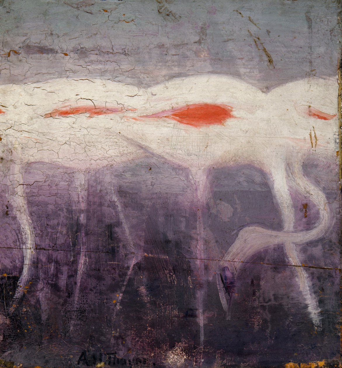 Flamencos blancos, estudio para el libro La ocultación de la coloración en el reino animal de Abbott Handerson Thayer