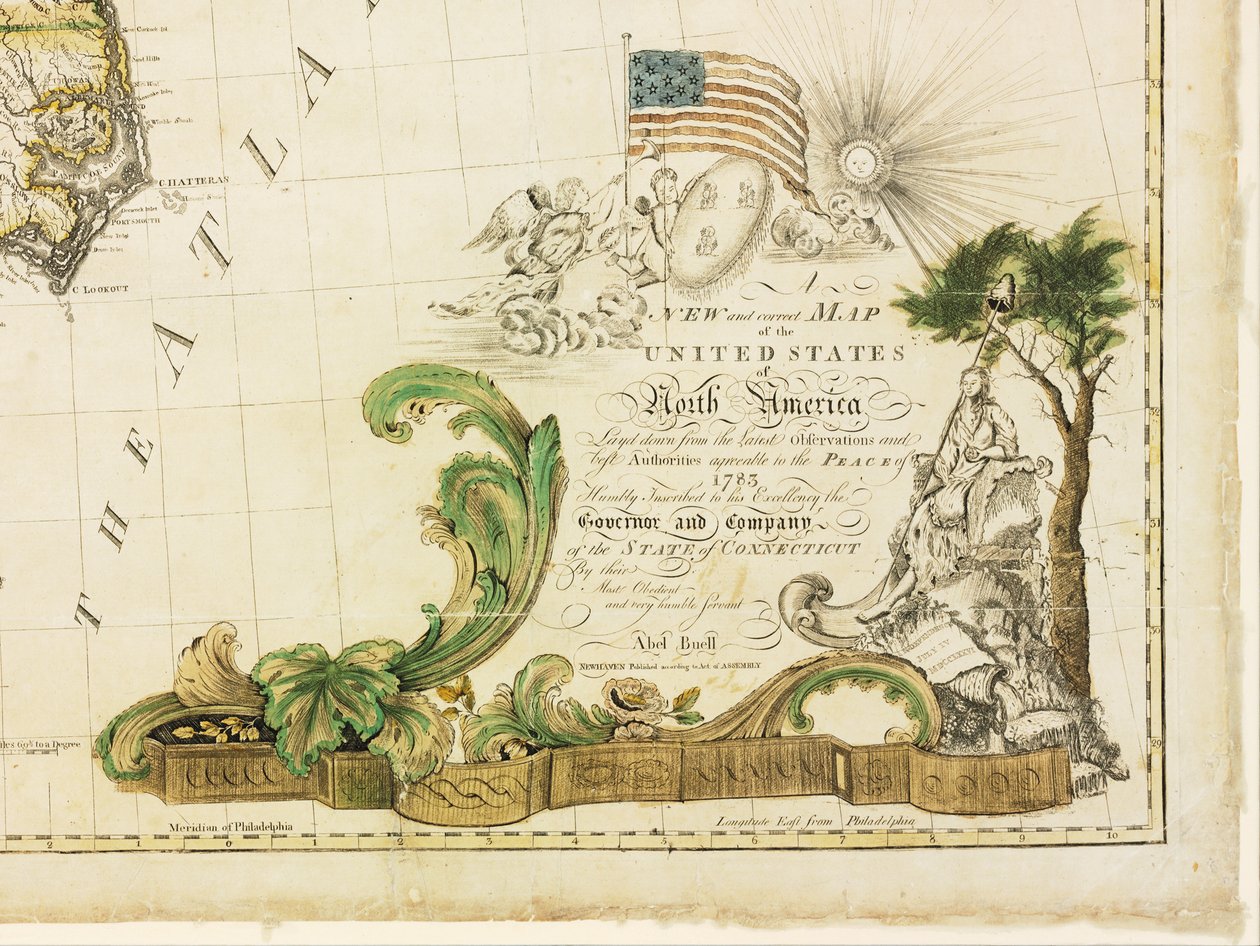 El Primer Mapa Nacional de América, 1784 de Abel Buell