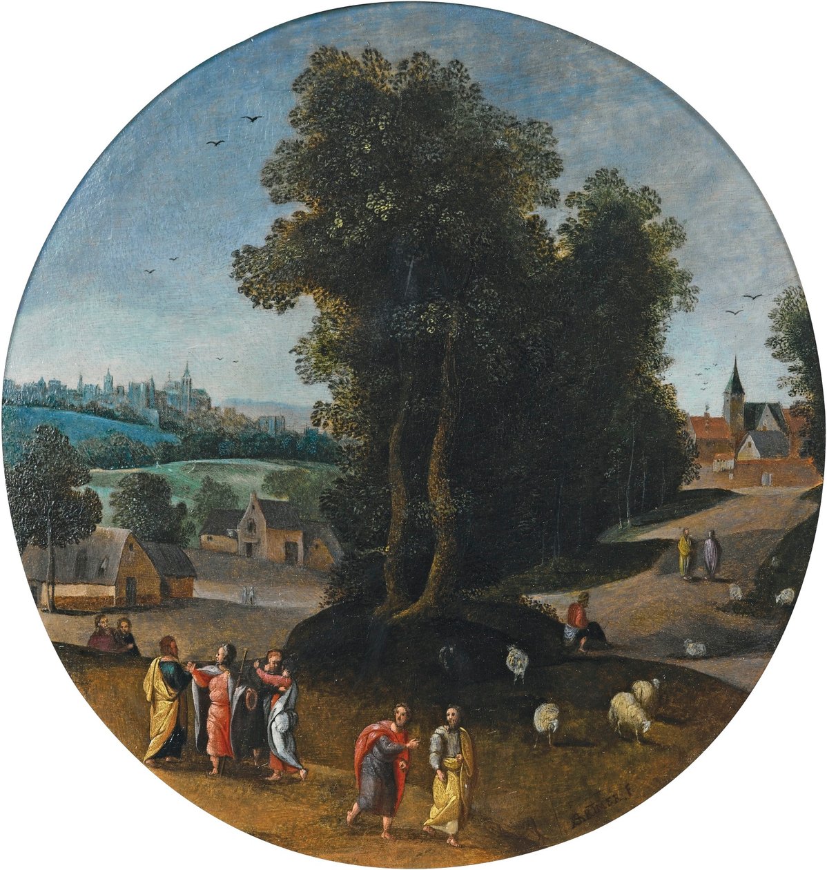 Cristo en el camino de Emaús de Abel Grimmer