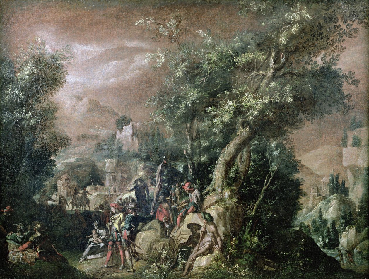 San Juan Bautista predicando de Abraham Bloemaert