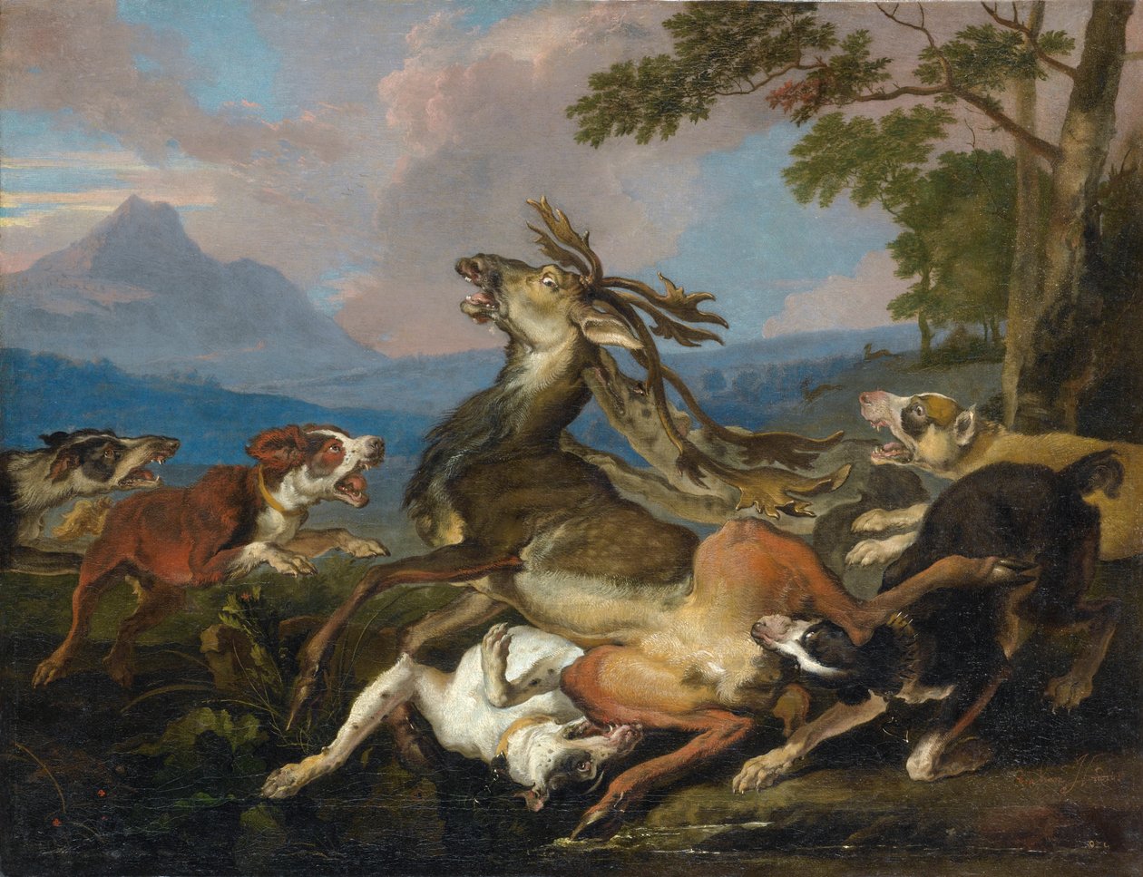La caza del ciervo de Abraham Danielsz. Hondius