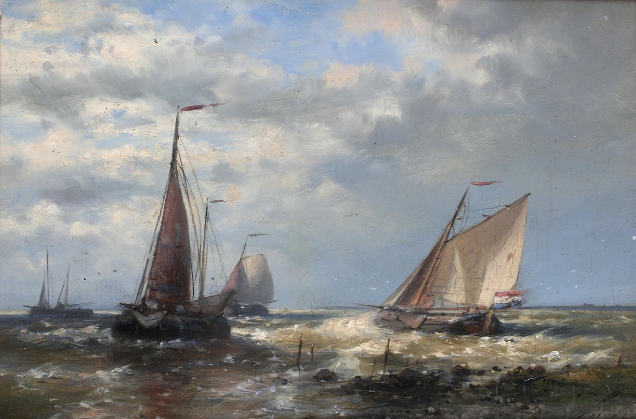 Barcos de pesca en el mar de Abraham Hulk