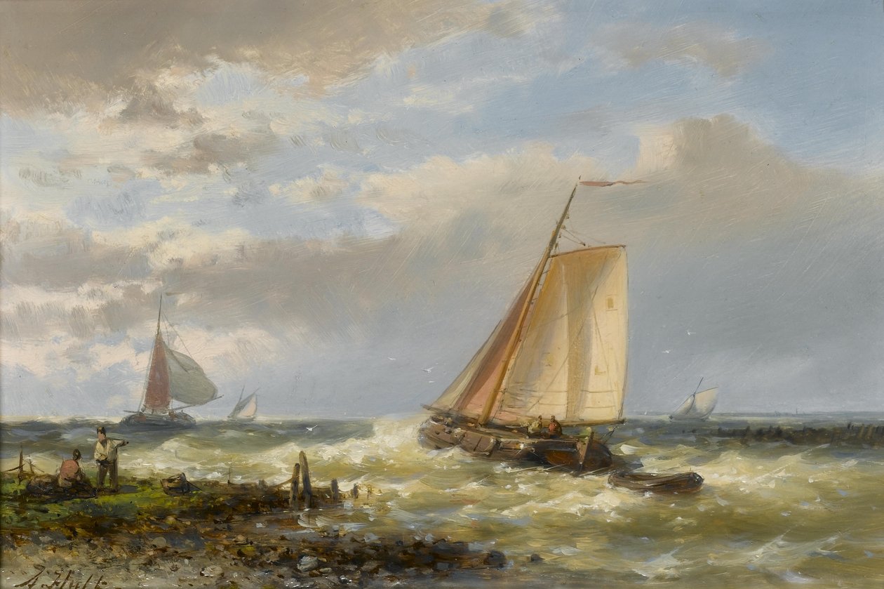 Barcos de pesca saliendo del puerto contra la marea de Abraham Hulk