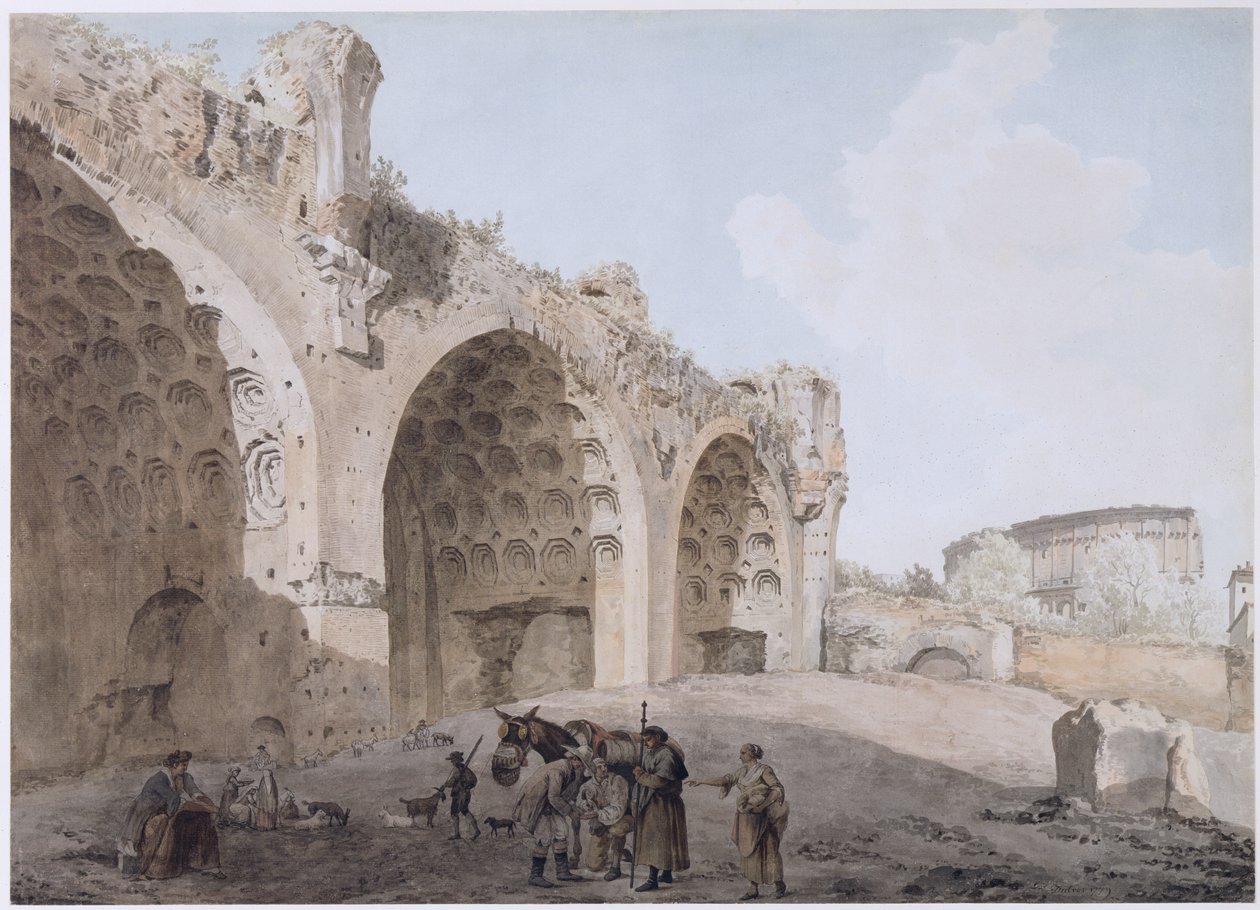 Vista en el Foro Romano (El Templo de la Paz) de Abraham Louis Rudolph Ducros