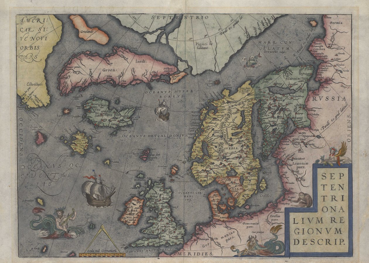 Mapa de Islandia por Abraham Ortelius en 1570 de Abraham Ortelius