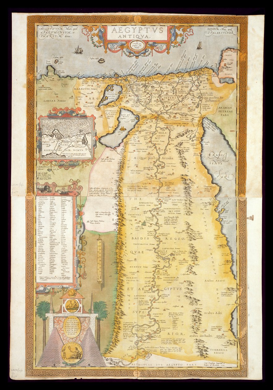 Mapa del Antiguo Egipto, 1584 de Abraham Ortelius