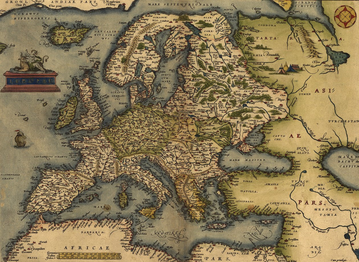 Mapa de Europa de Abraham Ortelius