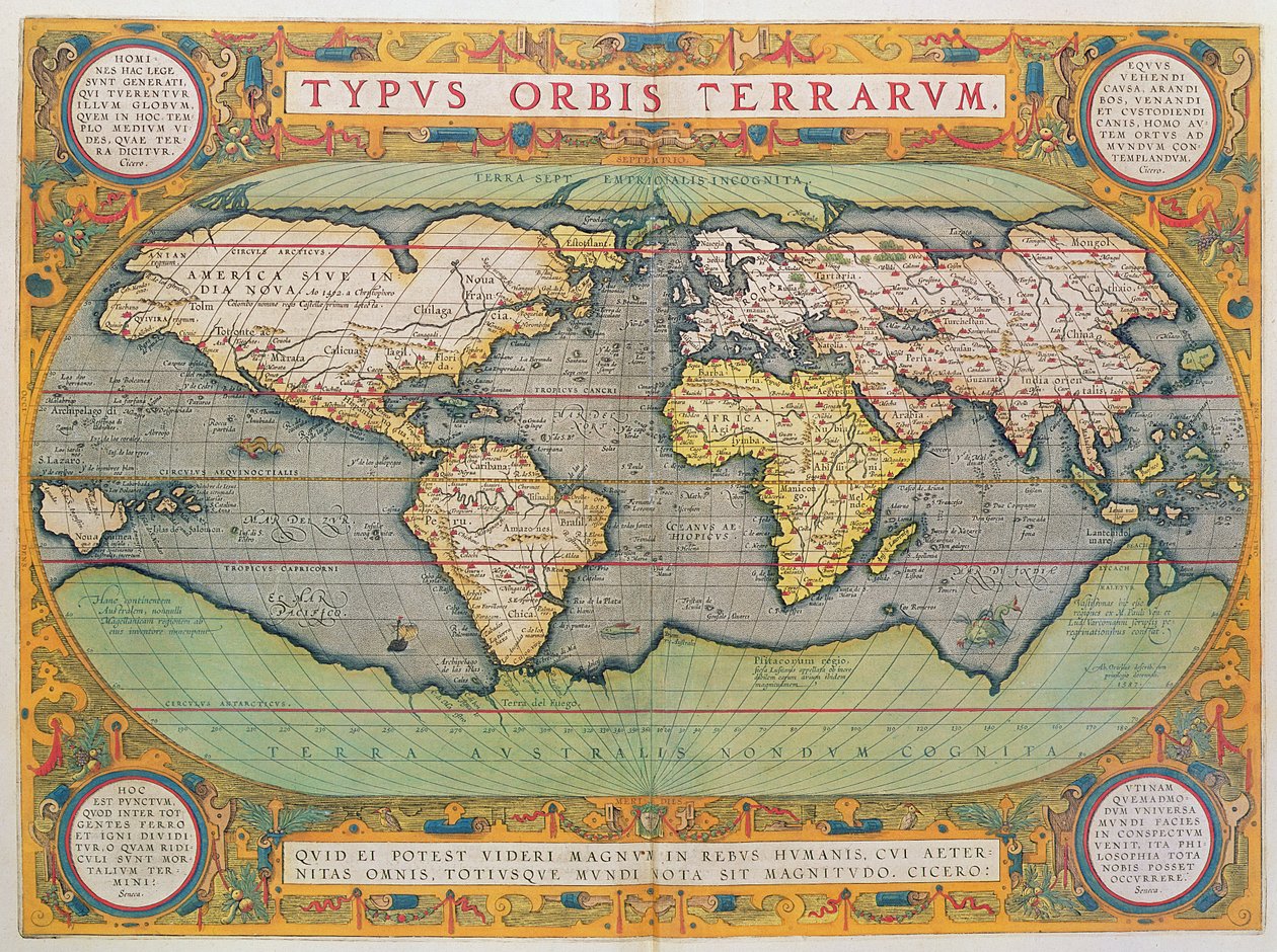 Typus Orbis Terrarum, mapa del mundo, de 