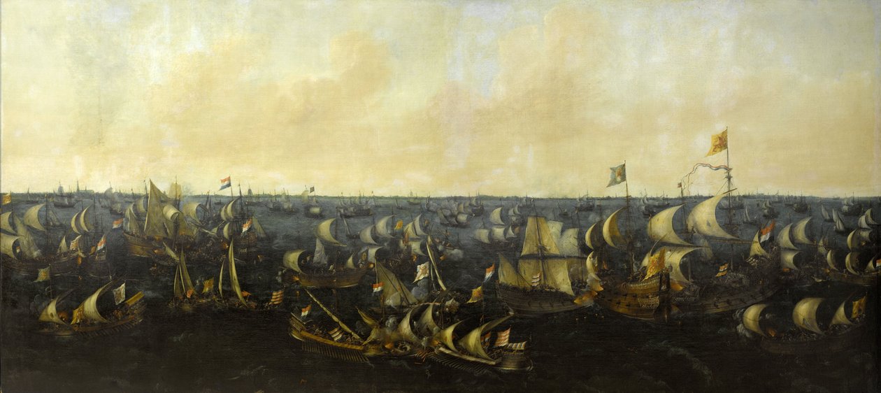 Batalla en el Zuiderzee de Abraham de Verwer  