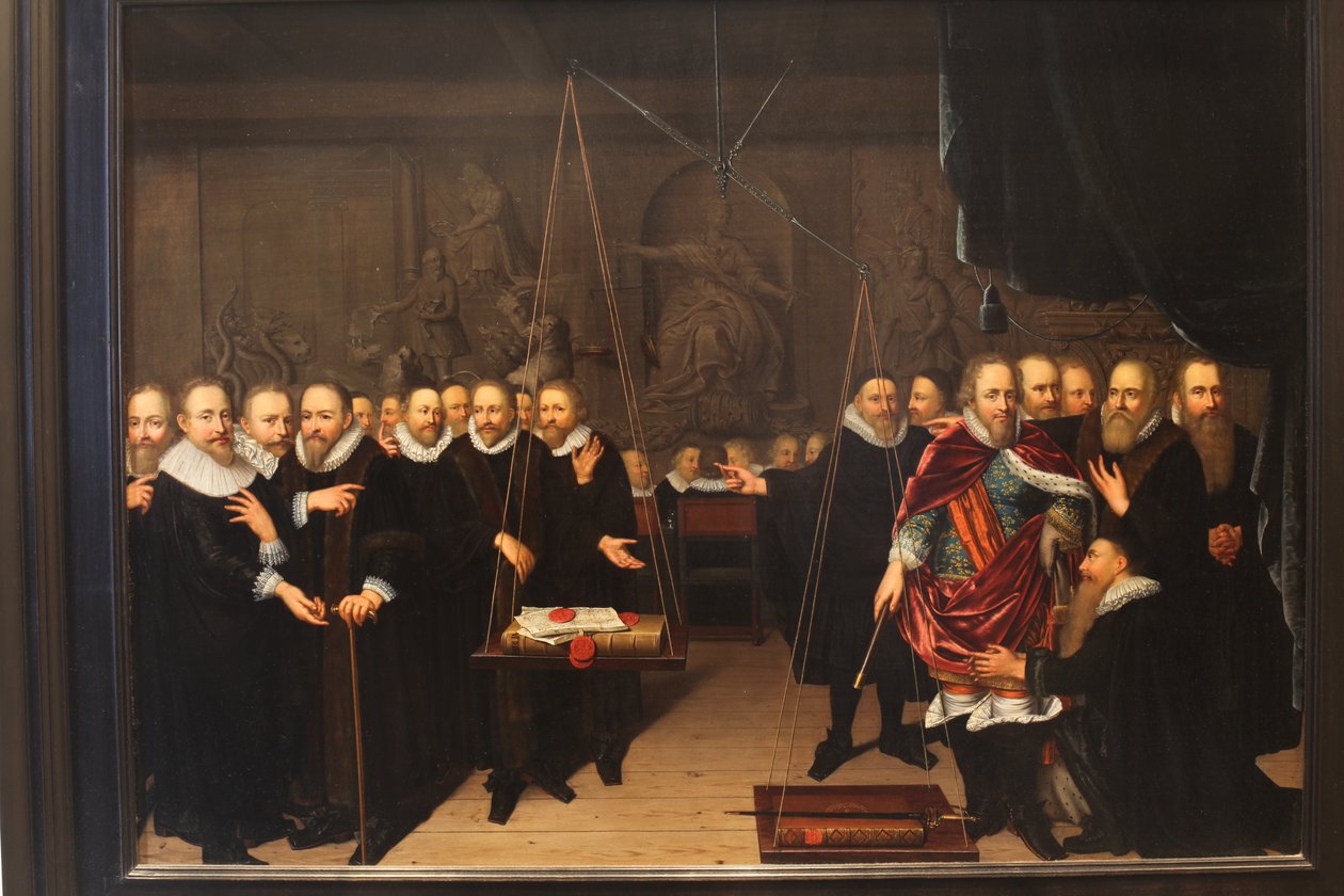 Alegoría de la disputa teológica entre los arminianos y sus oponentes de Abraham van der Eyk