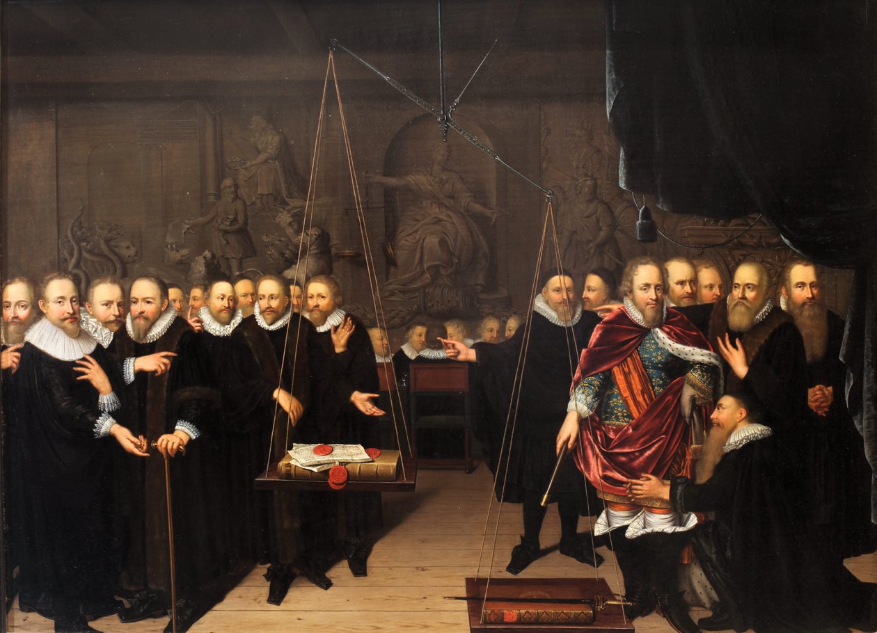 Alegoría de la disputa teológica entre los arminianos y sus oponentes de Abraham van der Eyk