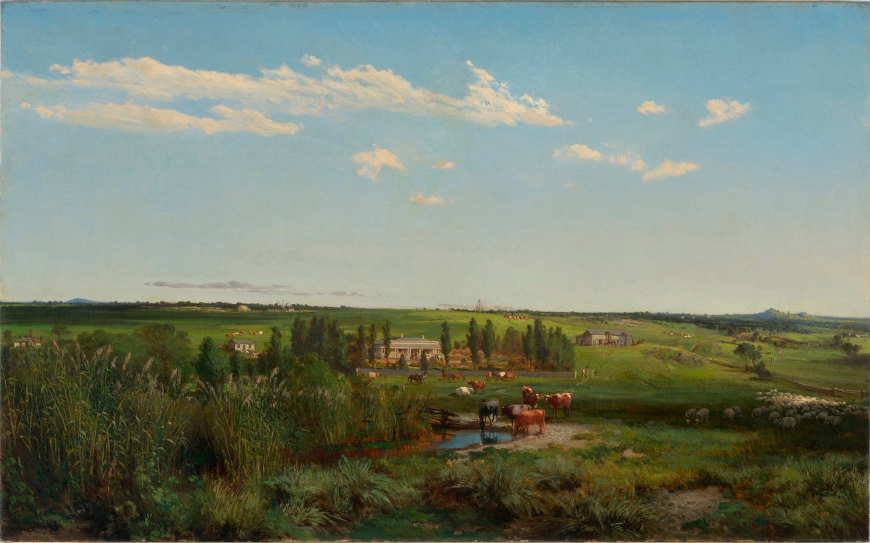 ""Le domaine de Mount Fyans en Australie"" (Granja de Mount Fyans) Peinture de Louis Buvelot (1814-1888) - 1869 - Óleo sobre lienzo Dim 58,6x95,3 cm Galería Nacional de Australia, Canberra de Abraham Louis Buvelot