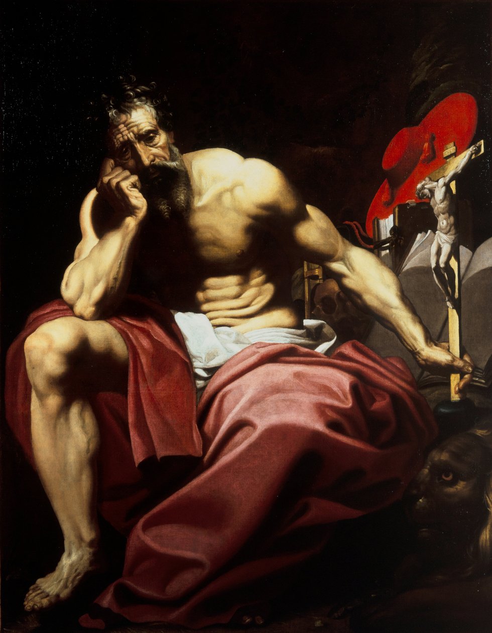 San Jerónimo, c.1610 (óleo sobre lienzo) de Abraham (attr.to) Janssens