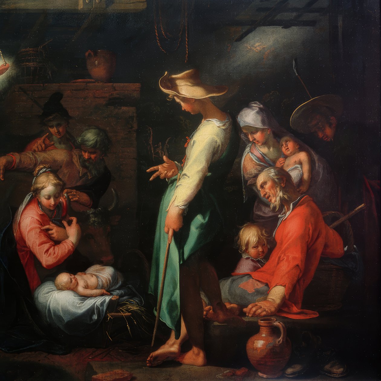 La adoración de los pastores de Abraham Bloemaert