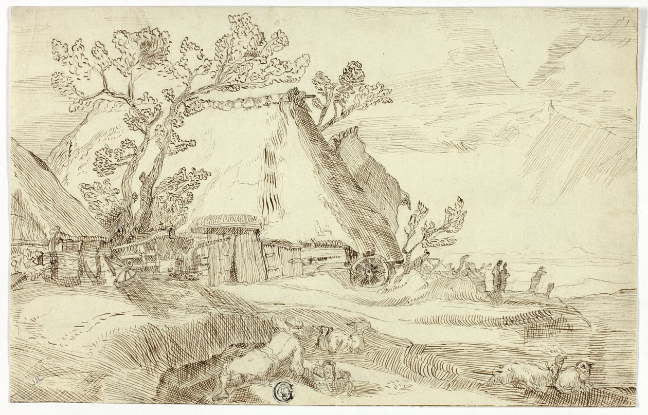 Granja con tejados de paja de Abraham Bloemaert