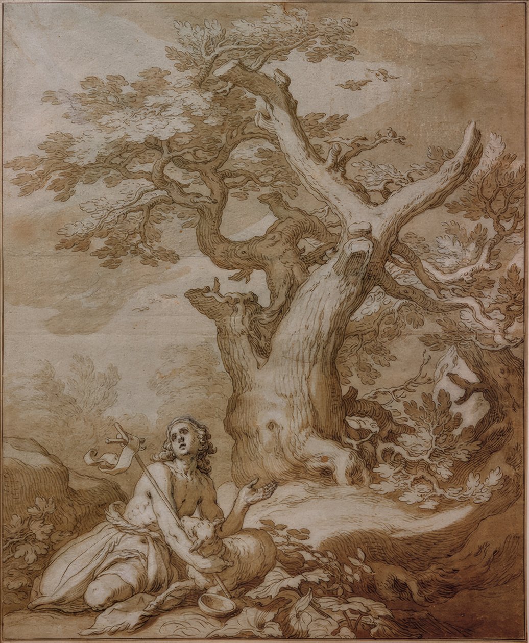 San Juan Bautista en el desierto de Abraham Bloemaert