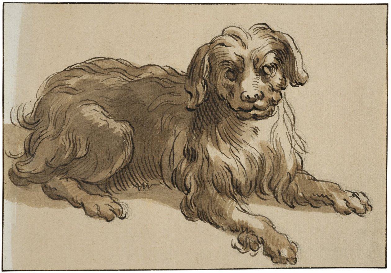 Perro de pelo largo de Abraham Bloemaert