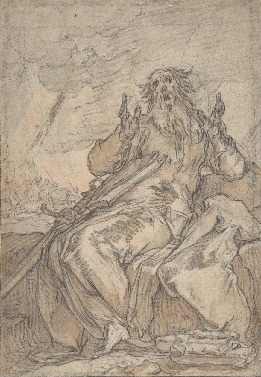 San Pablo sentado, con su conversión en el fondo, finales del siglo XVI-mediados del siglo XVII de Abraham Bloemaert