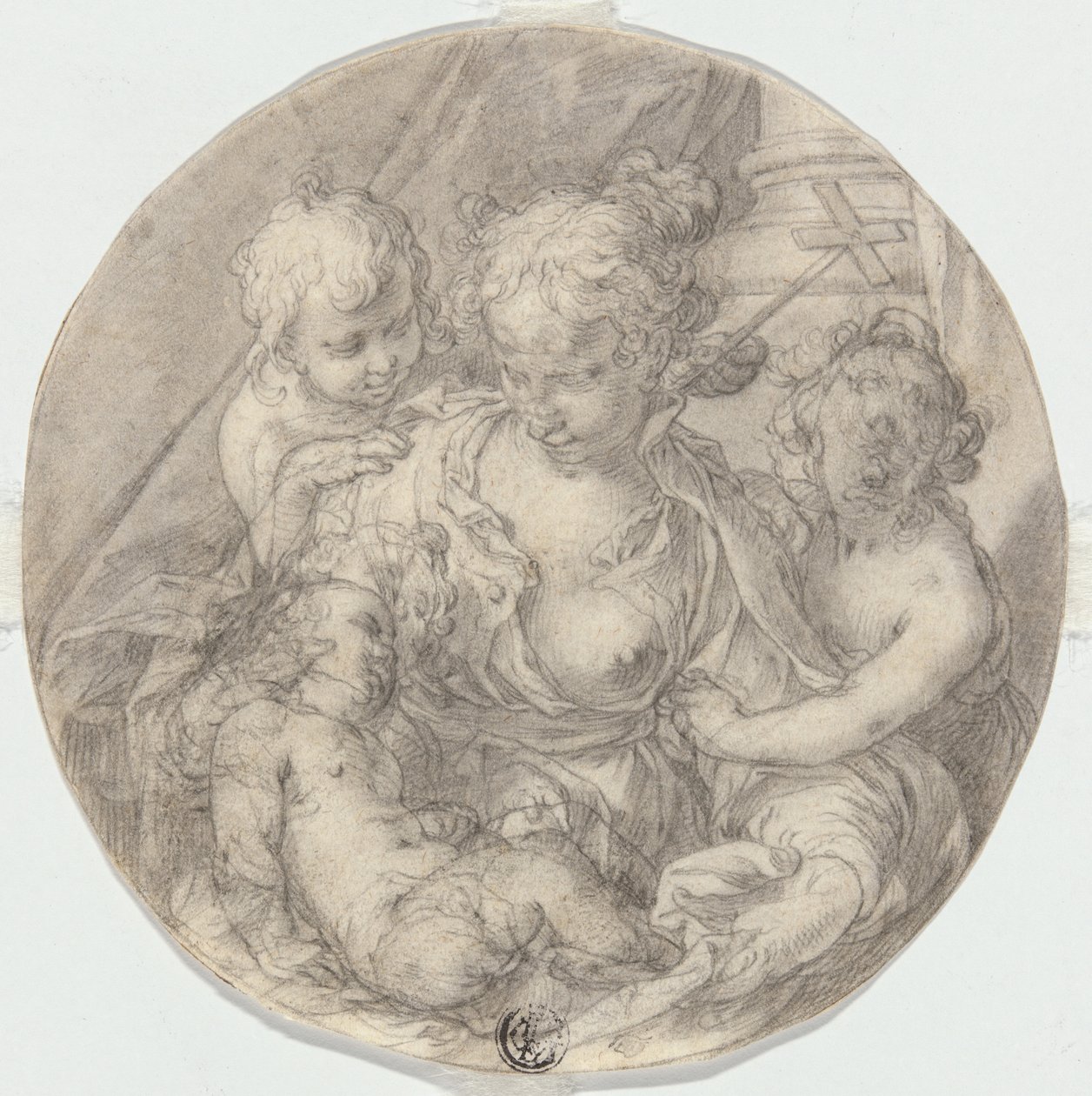 La Madonna con el Niño Jesús, con el infante Juan el Bautista y otro niño (Caritas) de Abraham Bloemaert