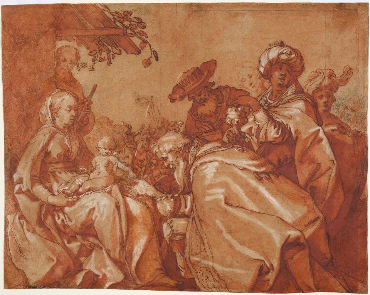 La adoración de los Magos de Abraham Bloemaert