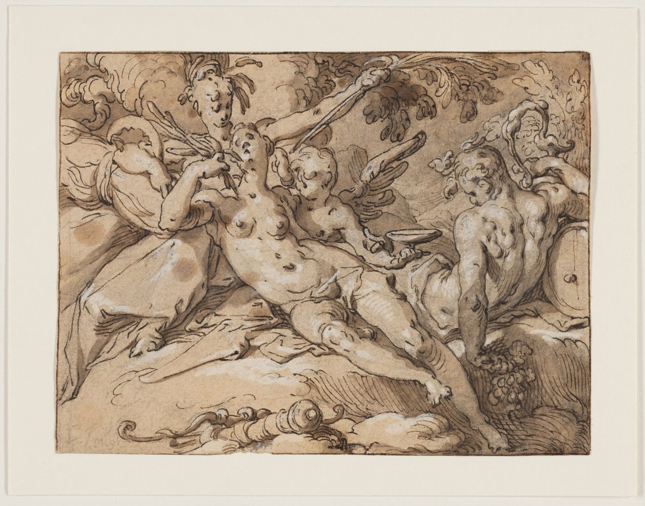 Venus y Baco (Sin Ceres y Baco, Venus se congelaría) de Abraham Bloemaert