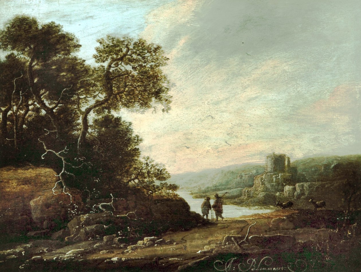 Paisaje con ruinas de castillo de Abraham Blommaert
