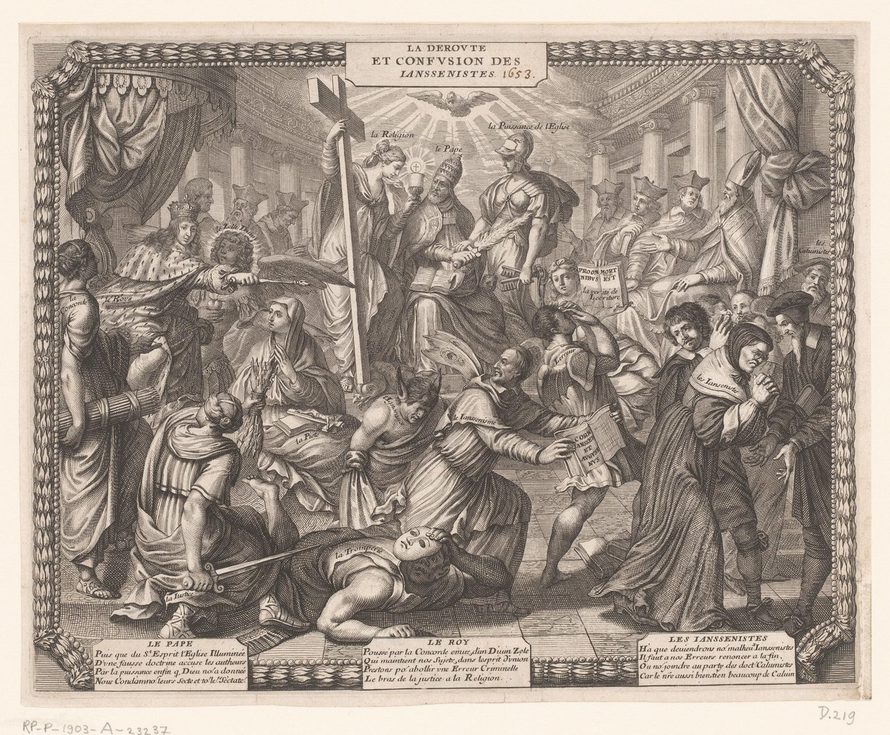 Retiro de los jansenistas La Deroute et Confusion des Iansenistes. (título en el objeto) de Abraham Bosse