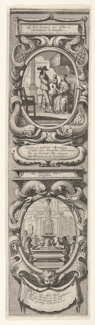 Alegorías en honor del nacimiento del Delfín, ca. 1638 de Abraham Bosse