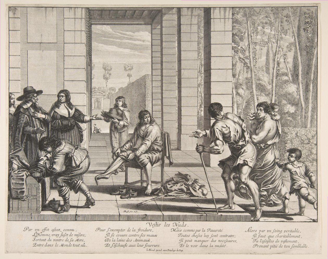 Vestir a los mendigos, 1635 de Abraham Bosse