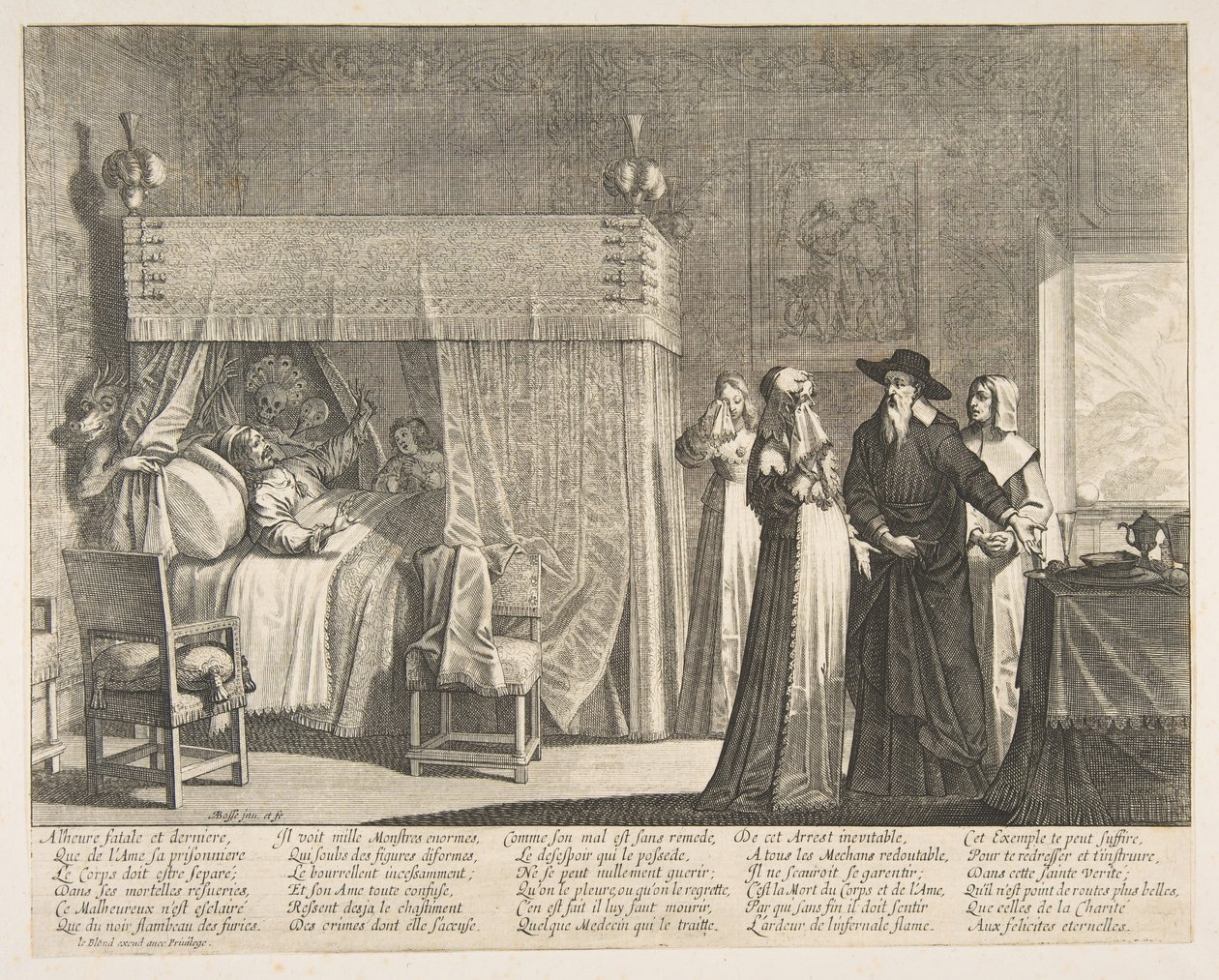 La muerte del hombre rico de Abraham Bosse