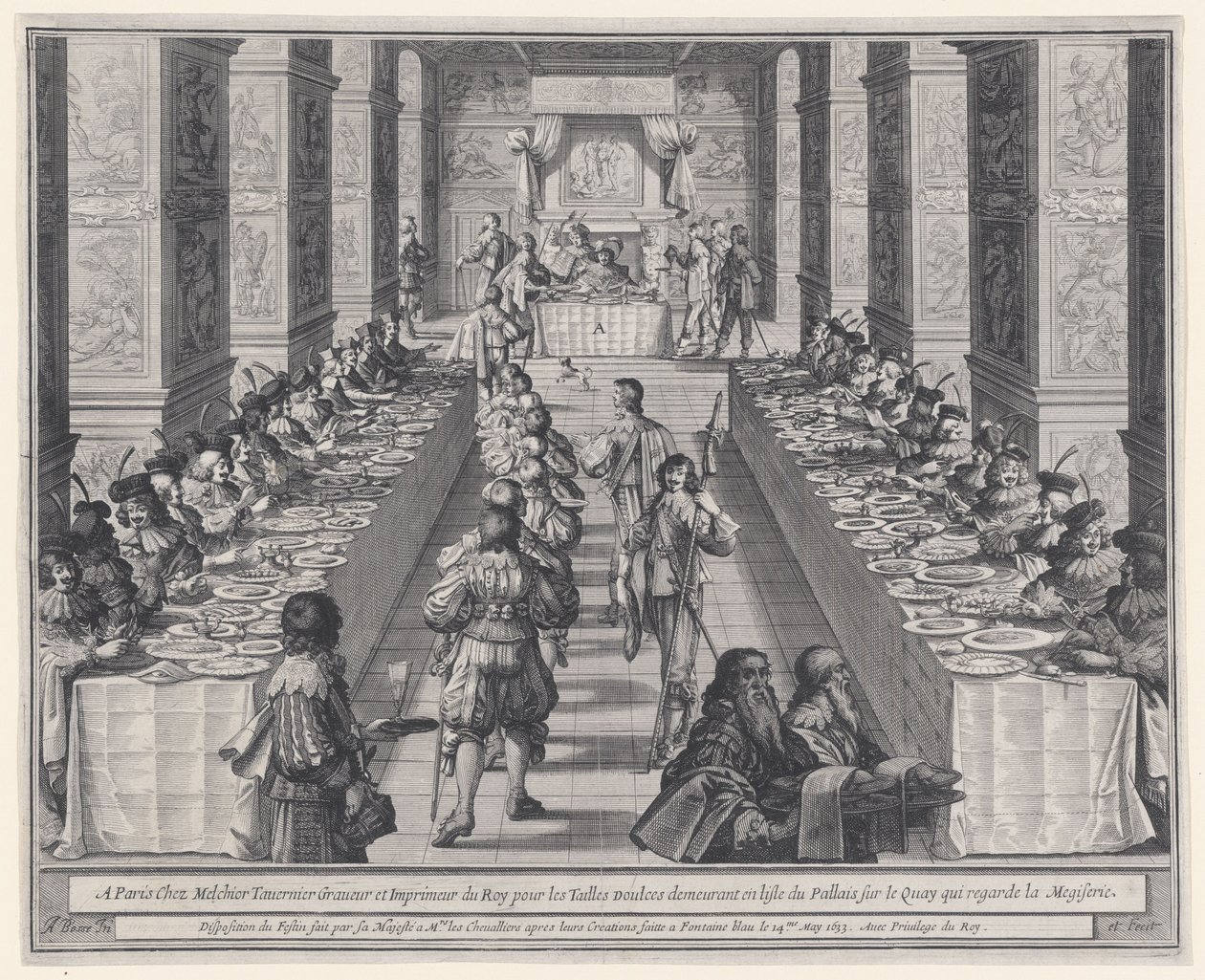 Disposición del banquete, de «La Orden del Espíritu Santo» de Abraham Bosse