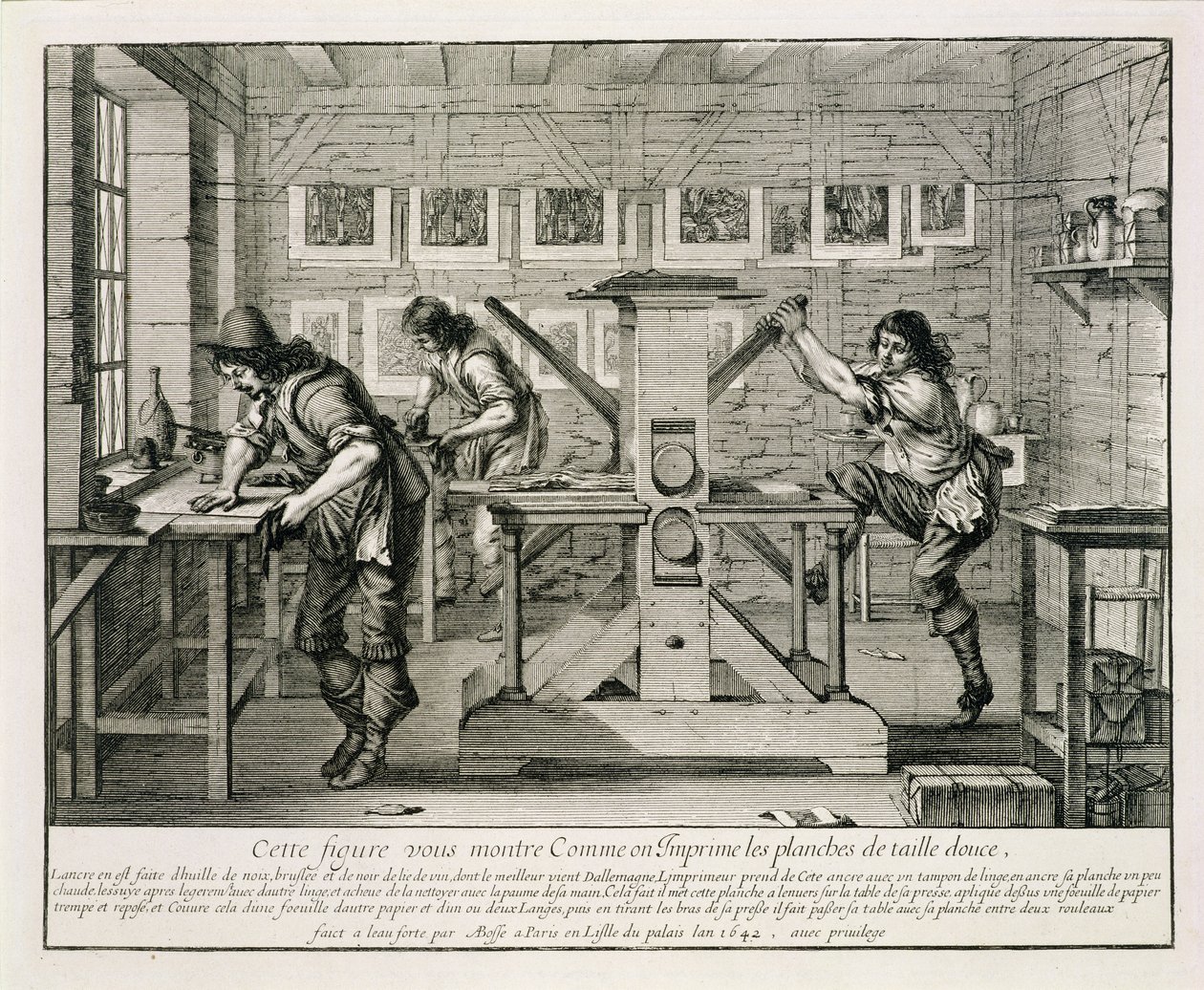 Prensa de impresión francesa, 1642 de Abraham Bosse