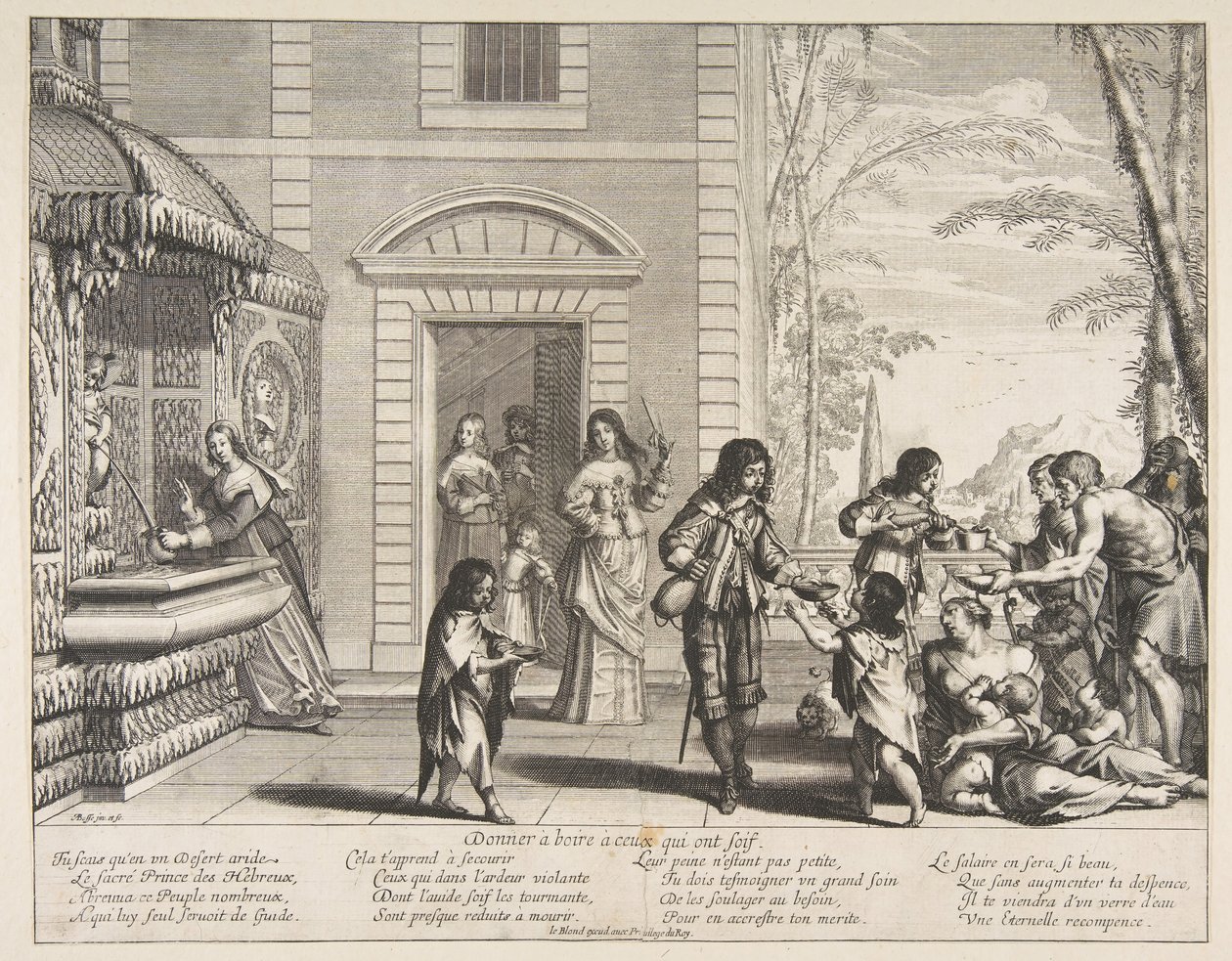 Dar de beber a los sedientos de Abraham Bosse