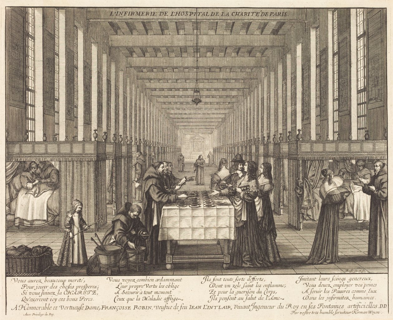 La enfermería del Hospital de la Caridad de París de Abraham Bosse