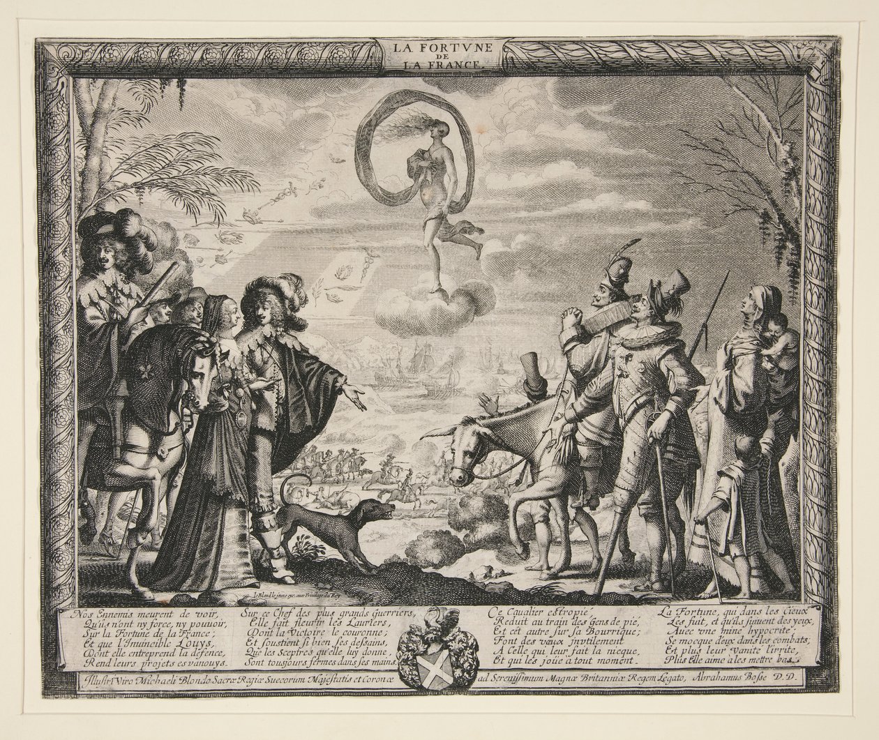La Fortune de la France, de un conjunto de 4 grabados de Abraham Bosse