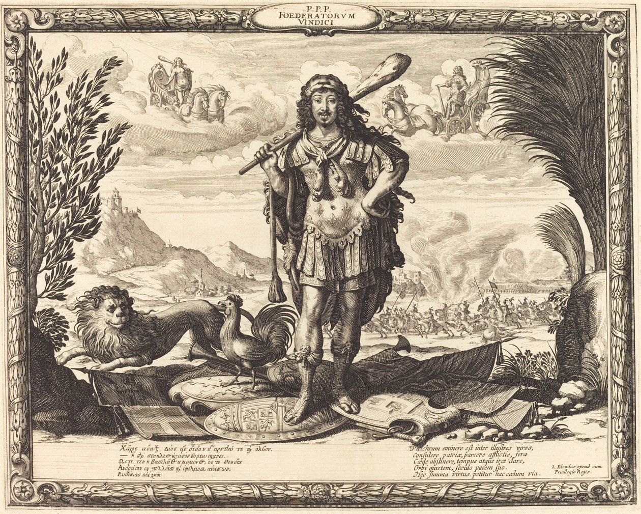 Luis XIII como Hércules de Abraham Bosse