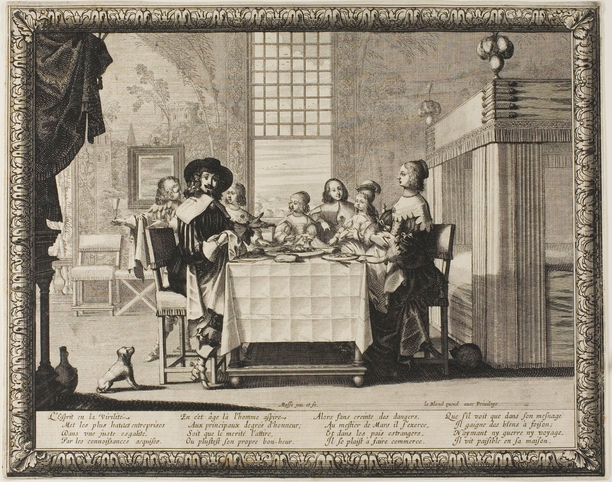 Madurez, placa tres de Las Cuatro Edades del Hombre de Abraham Bosse