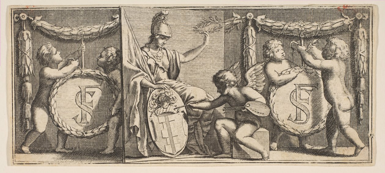 Minerva y las armas de François Sublet de Noyers, mediados a finales del siglo XVII de Abraham Bosse