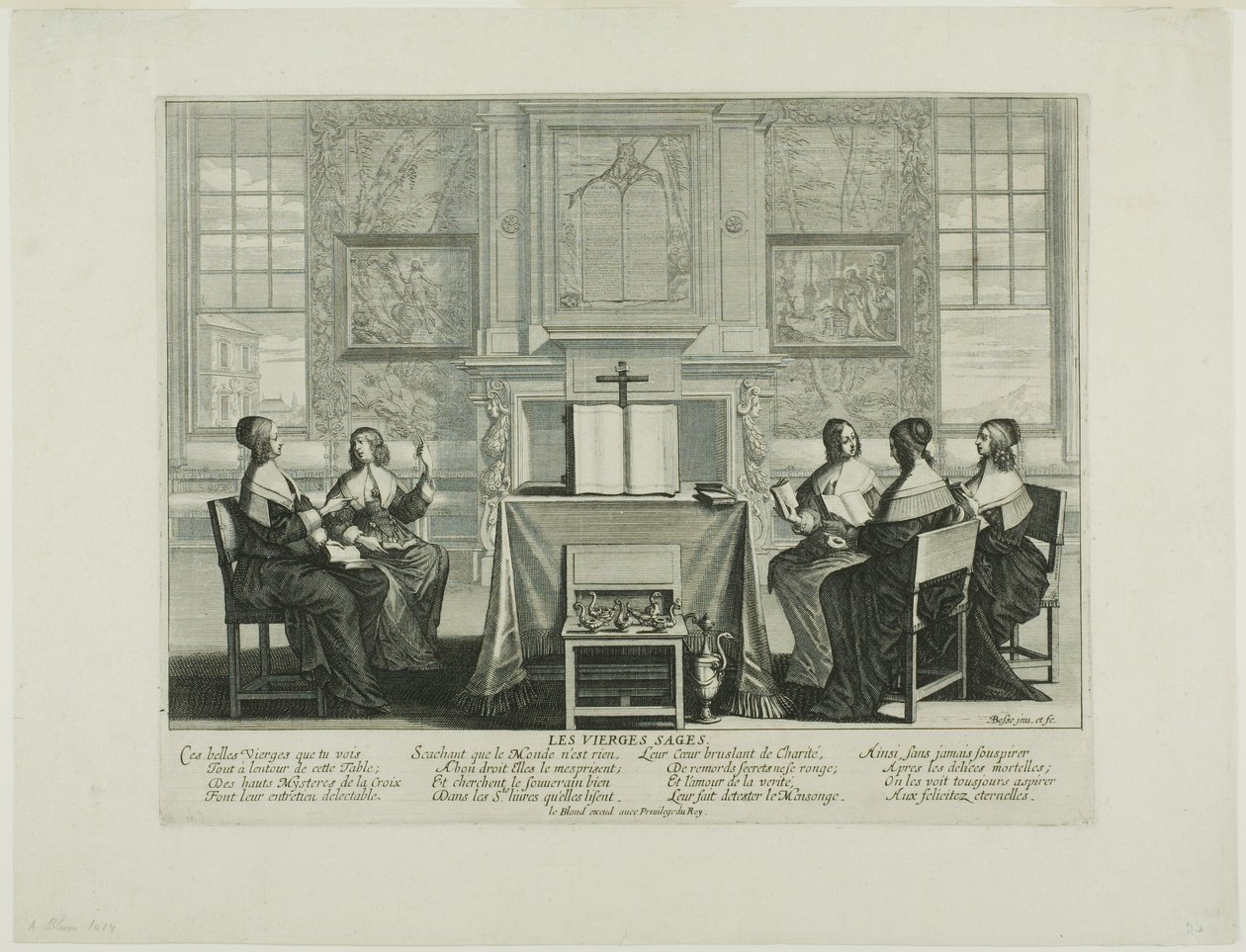 Placa Uno, de Las vírgenes sabias y necias, placa Uno de Abraham Bosse