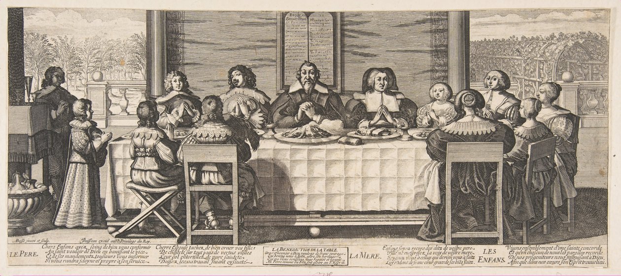 La bendición en la mesa de Abraham Bosse