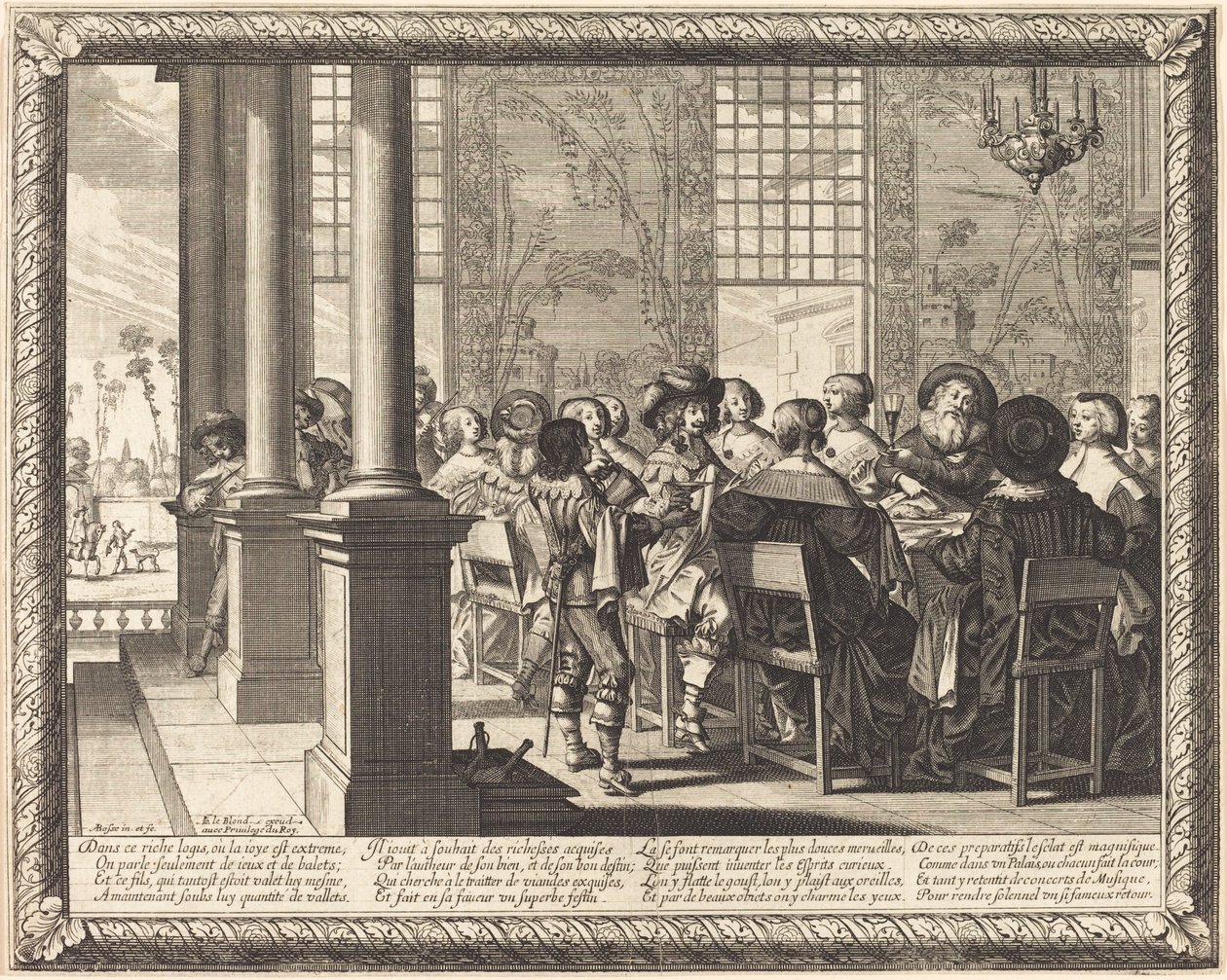 La fiesta celebrando el regreso del hijo pródigo de Abraham Bosse