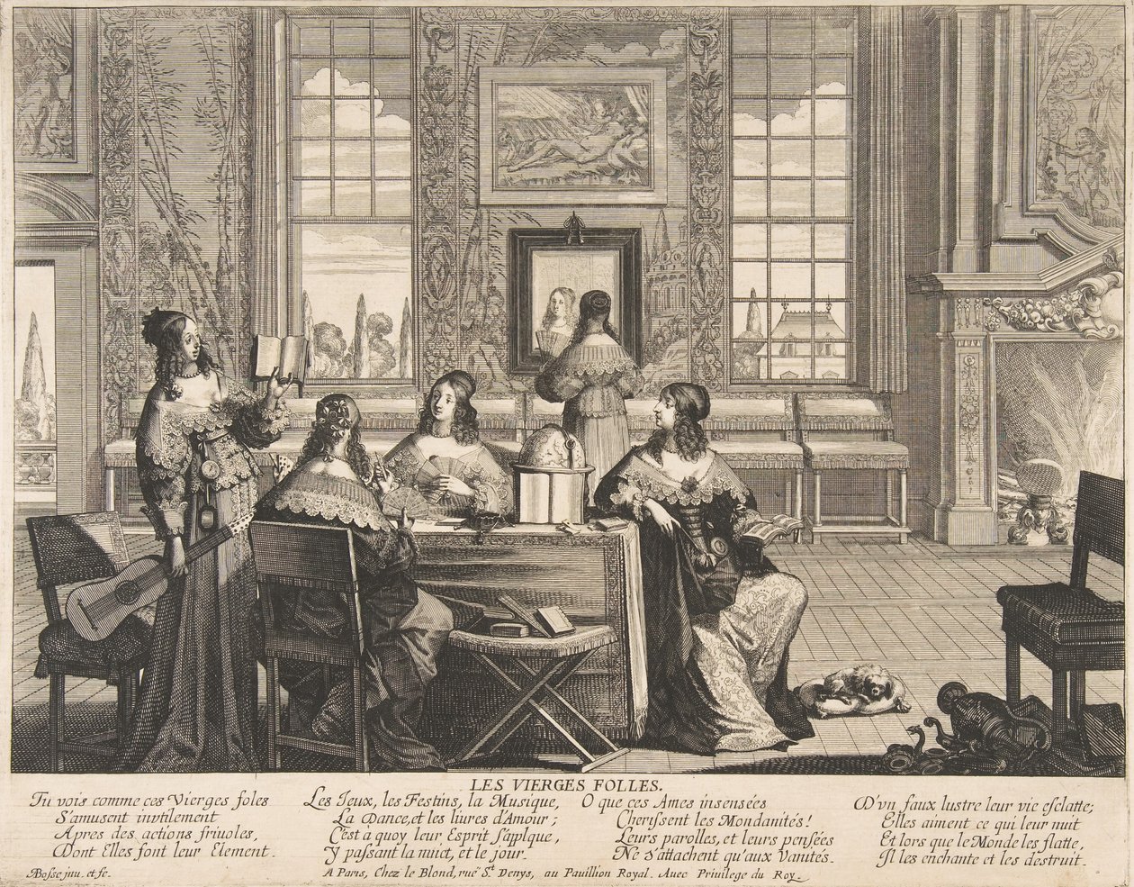 Las Vírgenes Necias Conversando, ca. 1635 de Abraham Bosse